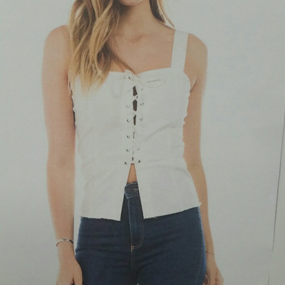 Lace up detail top